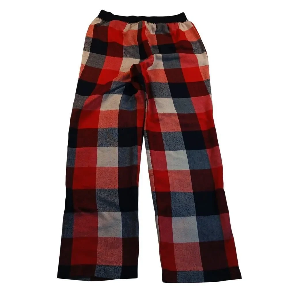 GAP KIDS Girls Lightweight Red & Black Plaid Pajama Pants - Size: 8